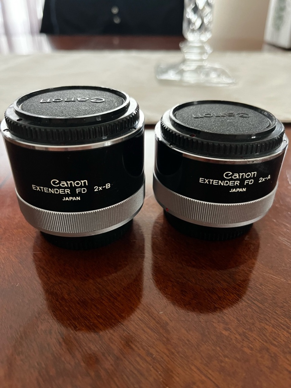 Canon Extender FD 2x-B & 2x-A Teleconverters Black with Silver Accents